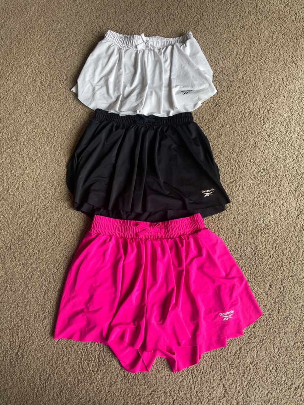 Reebok Skort Set — White, Black, Hot Pink